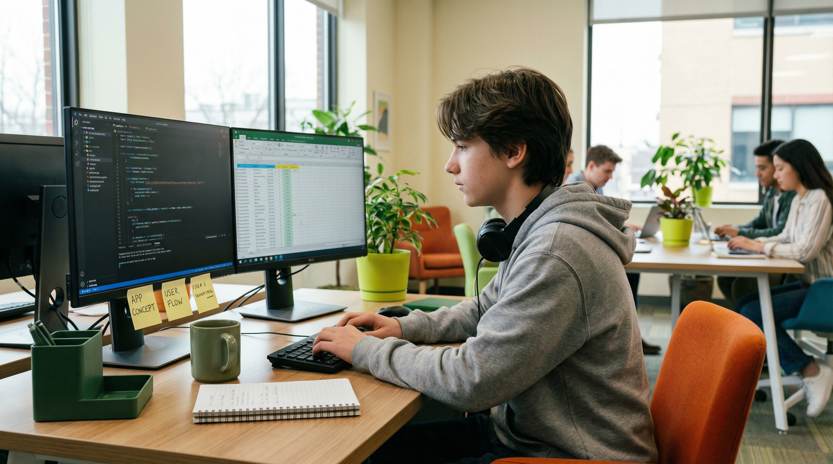 インターンシップで働く様子